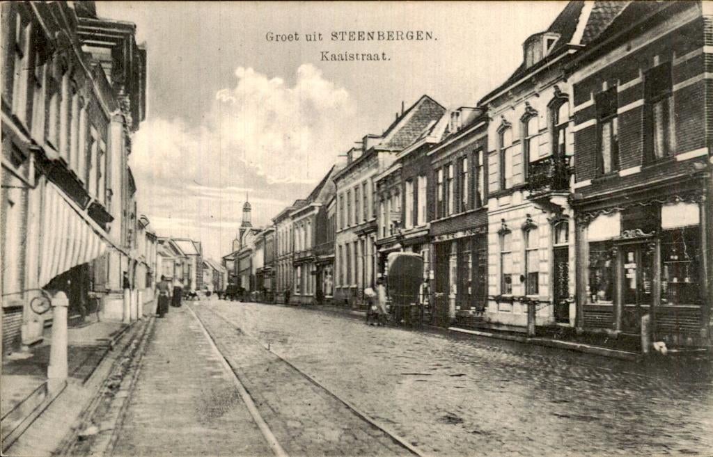 Steenbergen - Kaaistraat - Straatzicht, Ophalen of Verzenden, Voor 1920, Ongelopen, Noord-Brabant