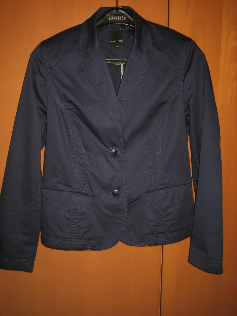 Zeer mooi blauw katoenen colbertjasje MARK A'DAM 40 snazzeys, Maat 38/40 (M), Nieuw, Jasje, Blauw
