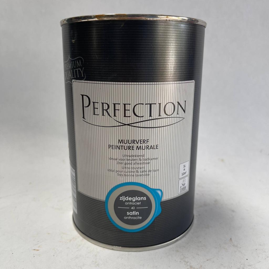 Perfection Muurverf Antraciet Zijdeglans Verf Lak 1L, Perfection, Perfection, Nieuw, Perfection