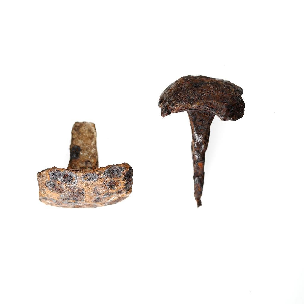 Romeins Ijzer Artifact 2 Spijkers langste 60mm   c314, Ophalen of Verzenden