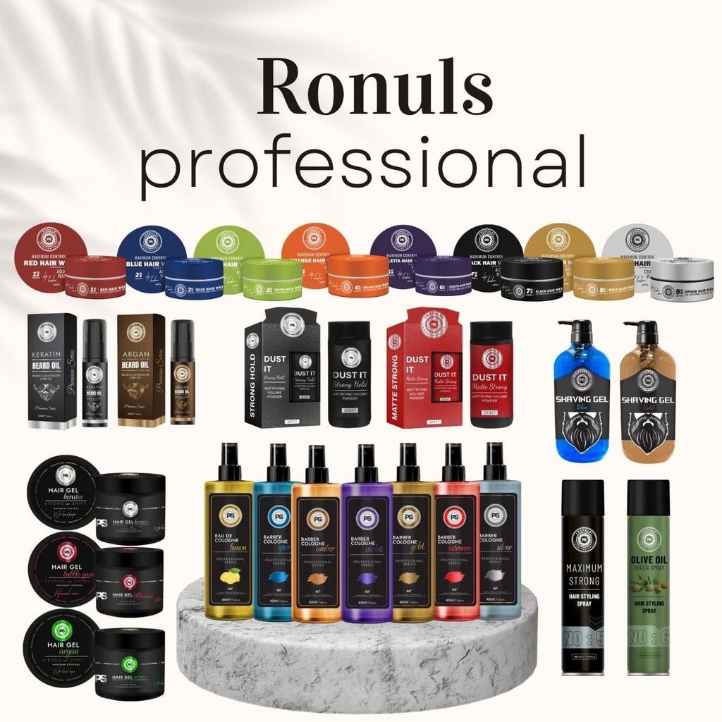 Ronuls Professional Haarverzorging gel wax argan oli shampoo, Ophalen of Verzenden, Nieuw, Overige typen