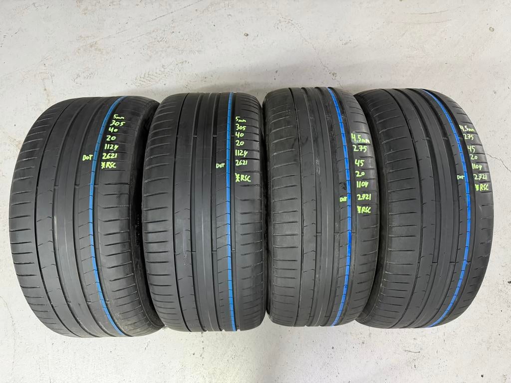 305 40 20/ 275 45 20 PIRELLI Zomerbanden 5mm €150 4 stuks, Ophalen, Gebruikt, Banden en Velgen, 305 mm