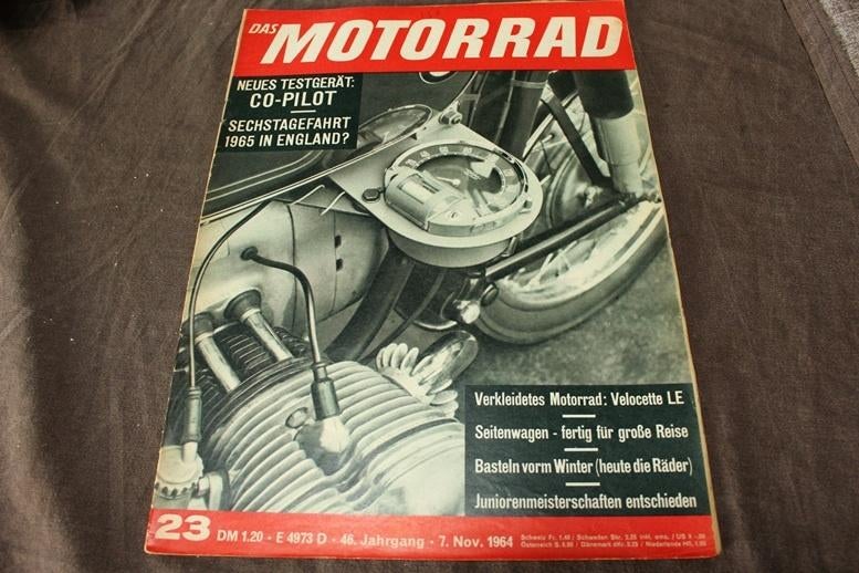 das Motorrad 7 nov. 1964 Velocette LE Opel hulpmotor, Boeken, Motoren, Ophalen of Verzenden, Gelezen