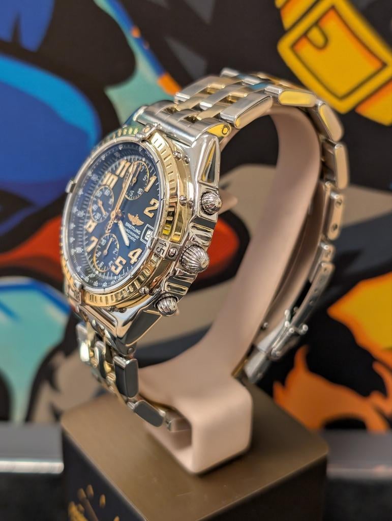 Breitling Chronomat vitesse D13050.1 full service, Ophalen of Verzenden, Zo goed als nieuw, Goud, Breitling