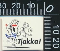 Sticker: Tjakka (Mini), Ophalen of Verzenden, Zo goed als nieuw, Bedrijf of Vereniging