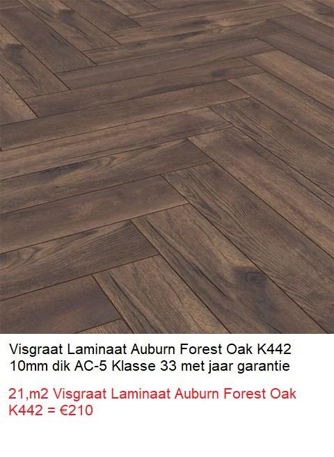 21m2 Visgraat Laminaat Auburn Forest Oak K442 = €210