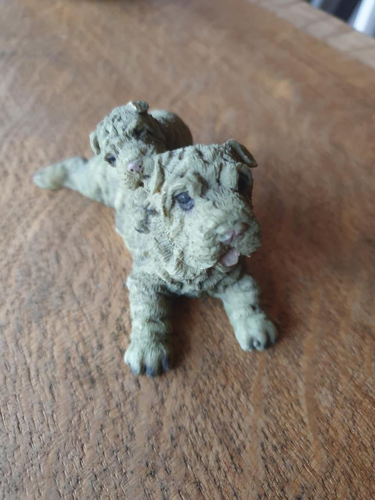 Schattig Shar-Pei Beeldje met Puppy, Ophalen of Verzenden