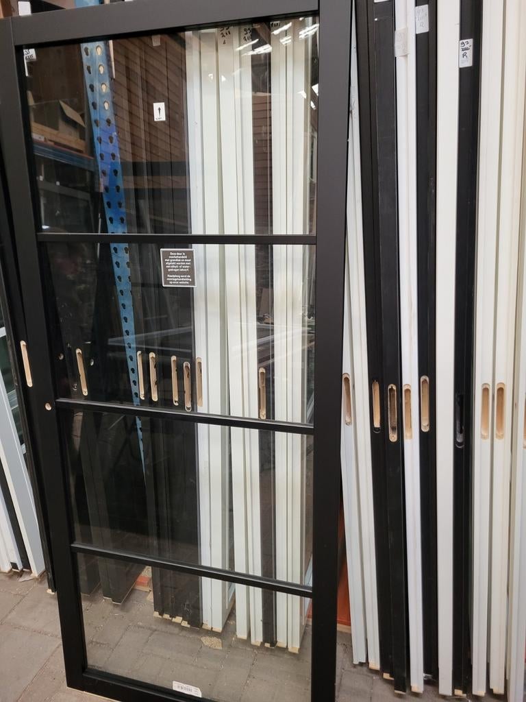 93x211,5cm binnendeur bradford opdek R staallook zwart SL40, Ophalen, 80 tot 100 cm, Binnendeur, Nieuw