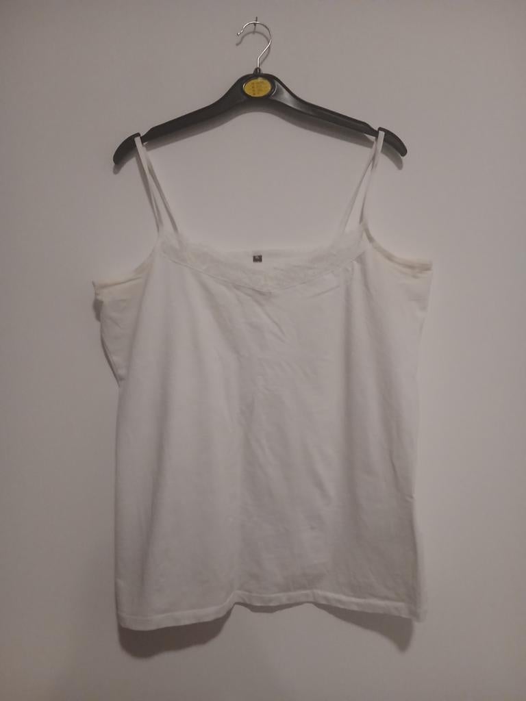 Dames hemd met kant maat: XL, Wit, Maat 46/48 (XL) of groter, Ophalen of Verzenden, Zonder mouw