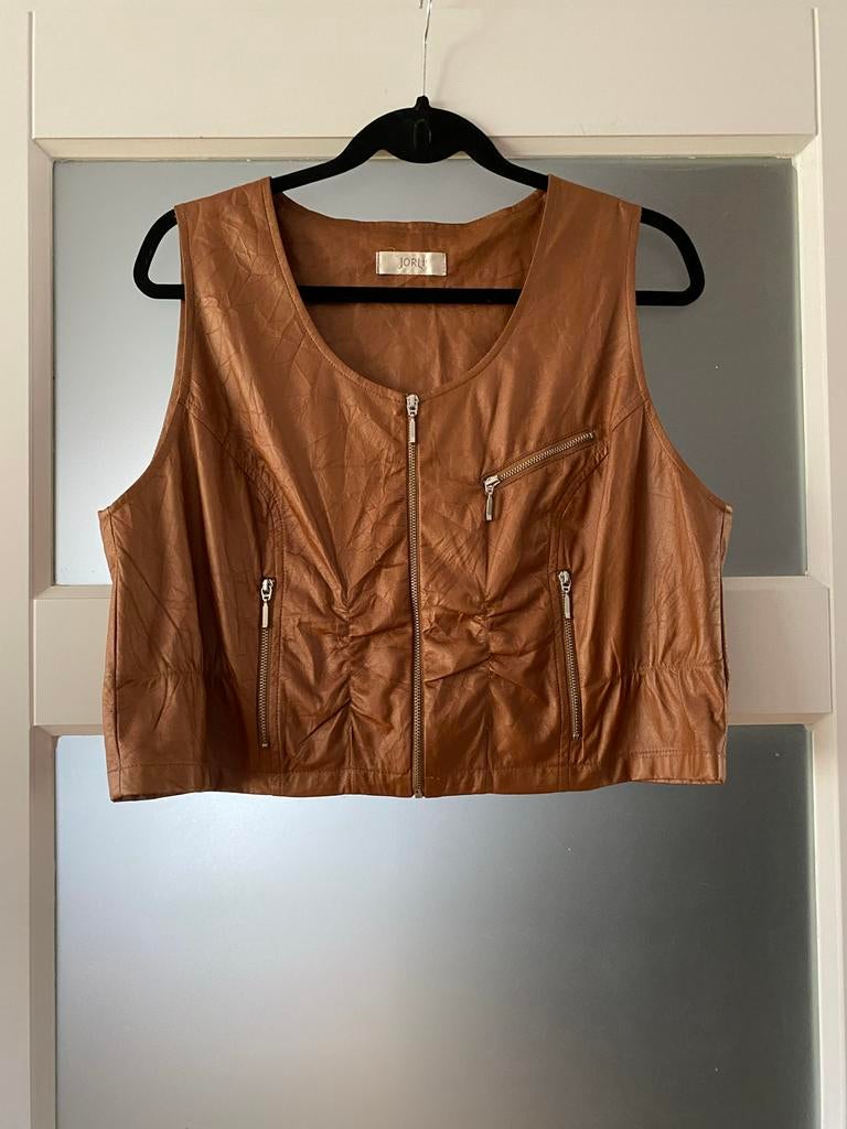 Jorli faux cuir gilet - maat XXL(44), Kleding | Dames, Ophalen of Verzenden, Zo goed als nieuw, Maat 42/44 (L), Bruin