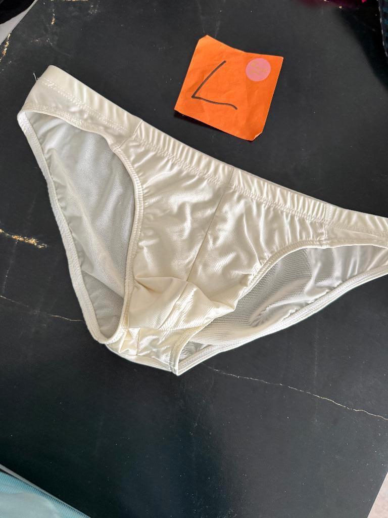 polyester satijn, slip, herenslip, maat L wit, Ophalen of Verzenden, Wit, Slip