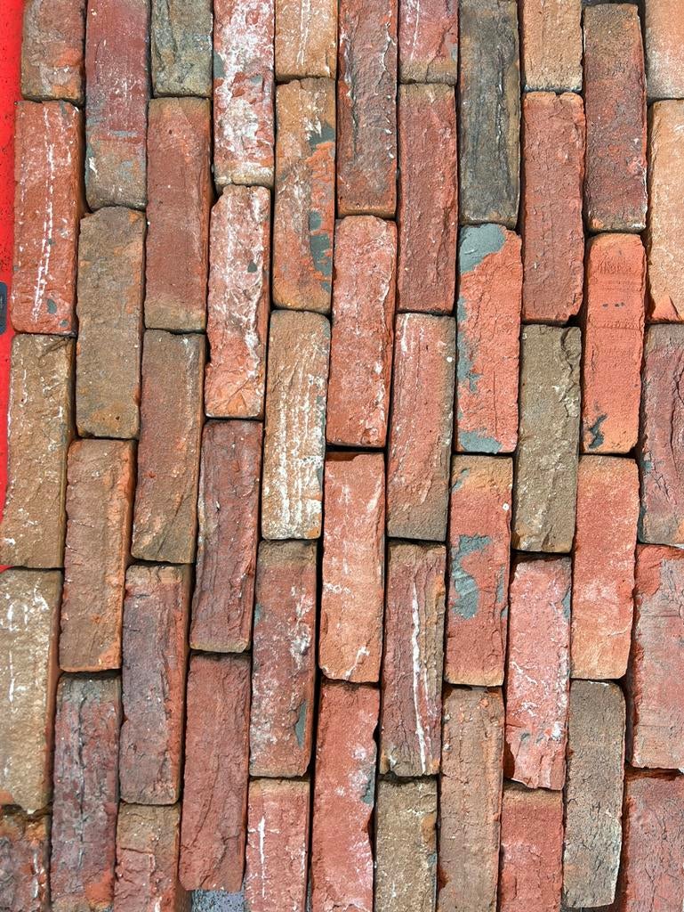Oude rode bak metselstenen rood bruin gemeleerd 75M2 19 x 5, Doe-het-zelf en Verbouw, Verzenden, Zo goed als nieuw, Bakstenen