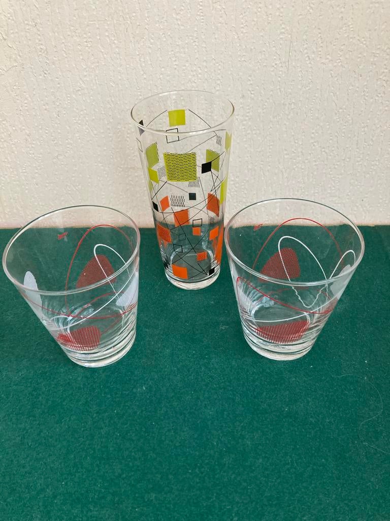 Vintage Durobor België Glazen 50er Jaren, Ophalen of Verzenden