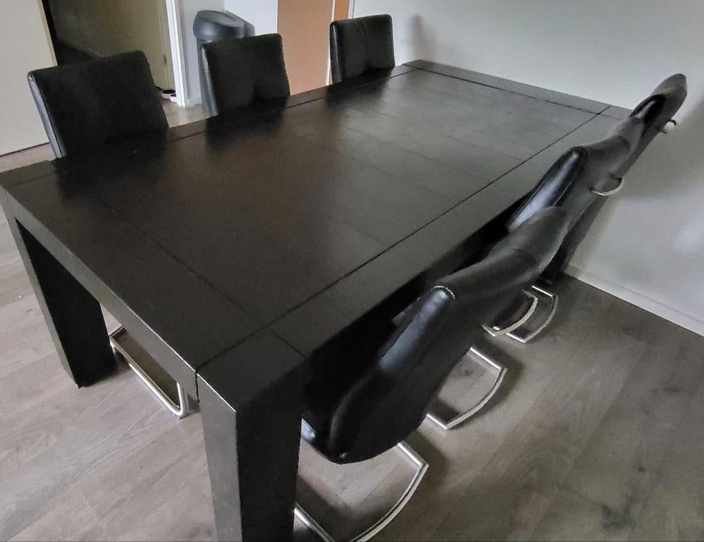 Prachtige eettafel van Goossens 200 x 100, Ophalen, Zo goed als nieuw, 4 tot 6 stoelen