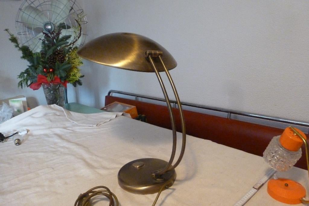 BUREAULAMP,FIFTIES,SIXTIES,MID-CENTURY,VINTAGE,, Huis en Inrichting, Lampen | Tafellampen, Gebruikt, Ophalen of Verzenden, Metaal