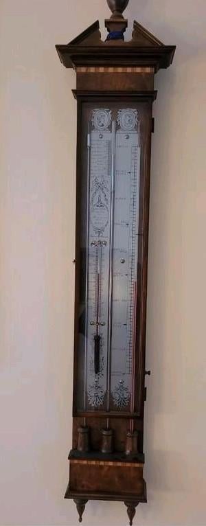 mahonie houten Roselli contrabarometer., Audio, Tv en Foto, Weerstations en Barometers, Ophalen