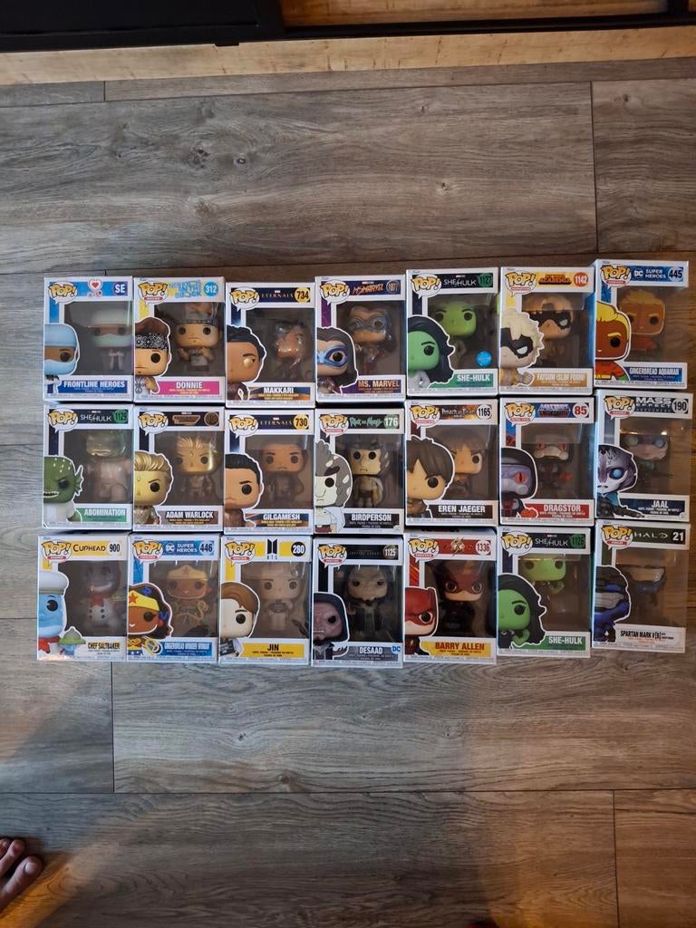 21 Funko Pops in Doos - Collectie, Ophalen of Verzenden, Zo goed als nieuw
