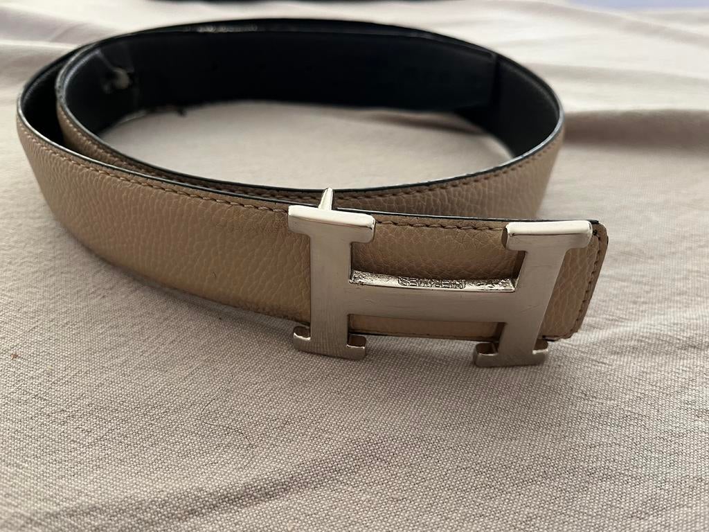 Lederen Hermes riem, Kleding | Heren, Riemen en Ceinturen, Overige kleuren, Echt leder, Ophalen of Verzenden, Riem of Ceintuur