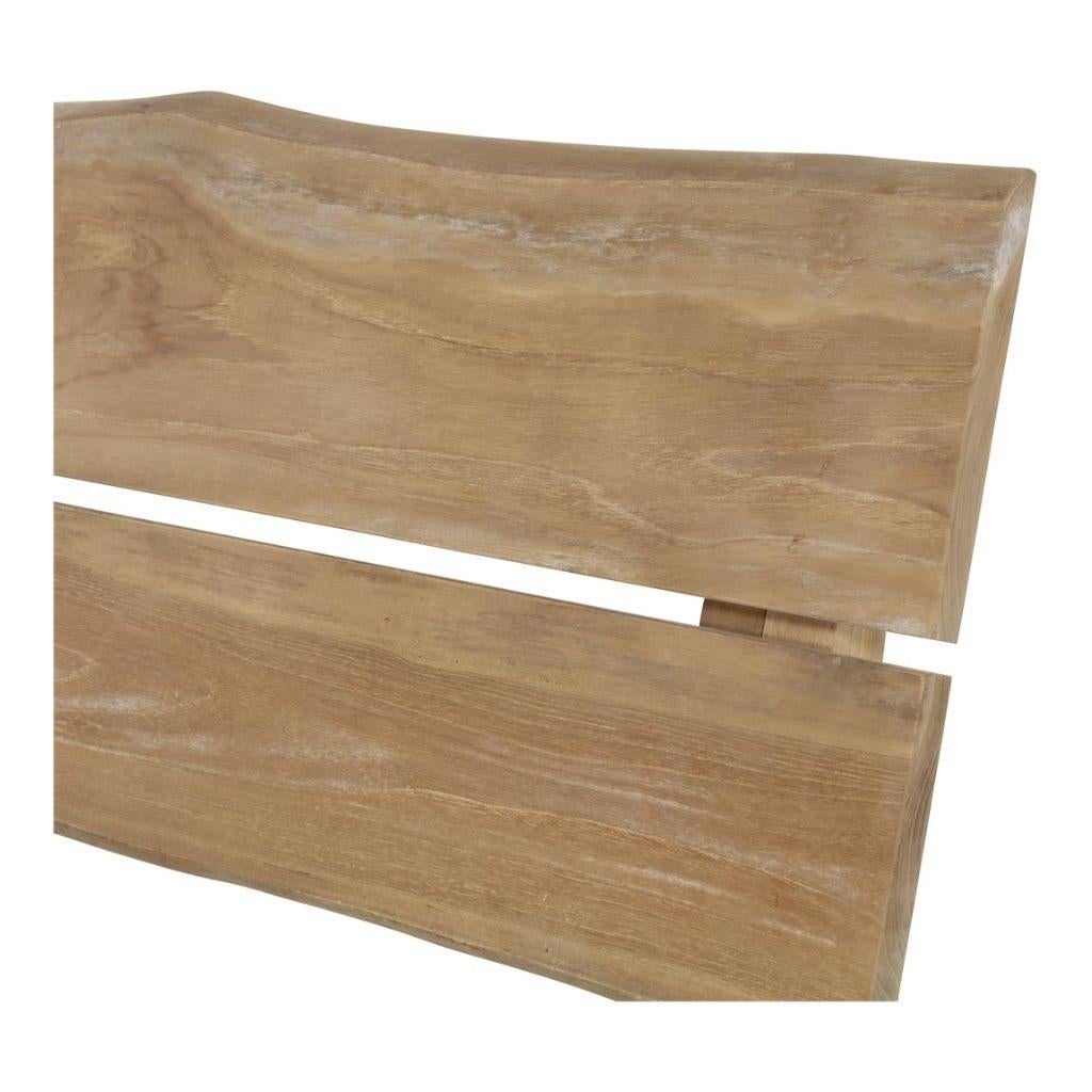 Tuinbank hardhout teak boomstam 130 cm, Ophalen of Verzenden, Nieuw, Hout