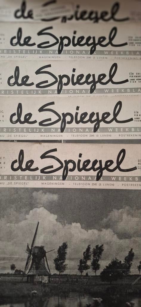 De Spiegel christelijk nationaal weekblad 7 exempl 1940 1946, Verzamelen, Tijdschriften, Kranten en Knipsels, Ophalen of Verzenden