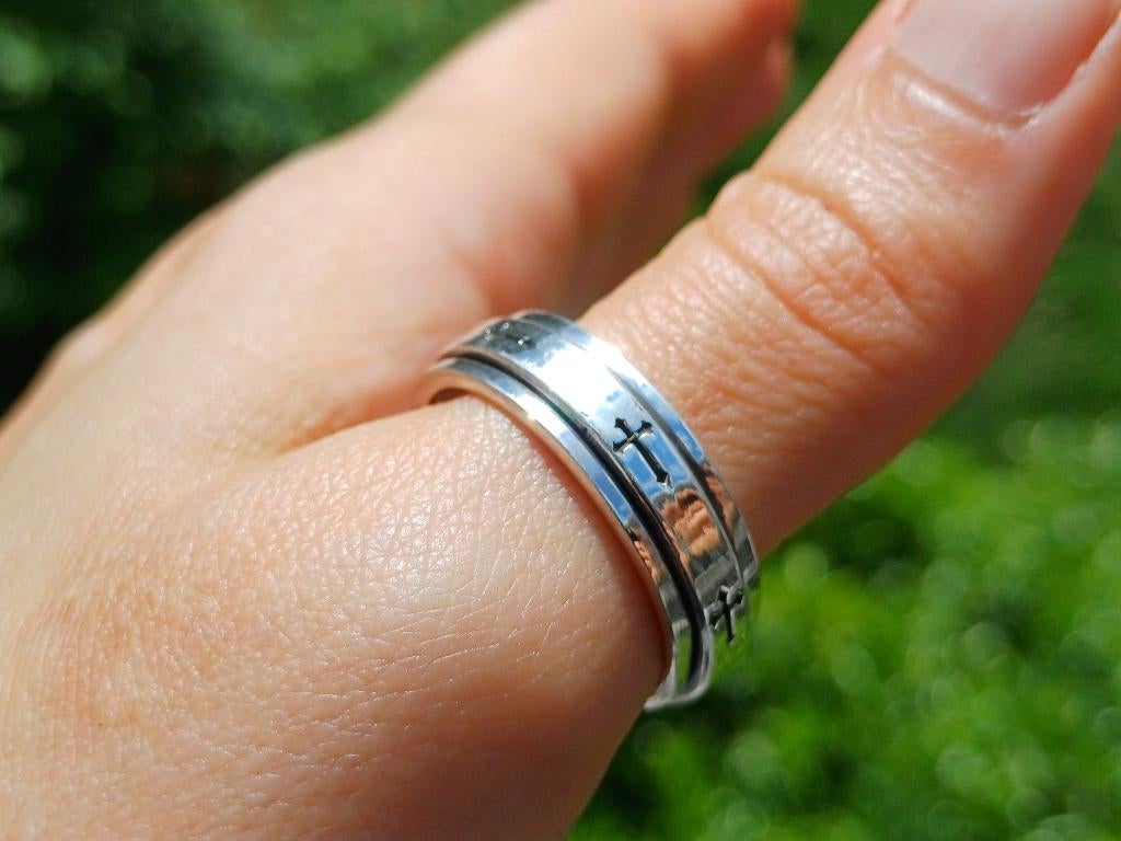 Vanoli 925 zilver draai spinning spinner ring maat 19 21, Vanoli, 20 of groter, Amsterdam, Nieuw