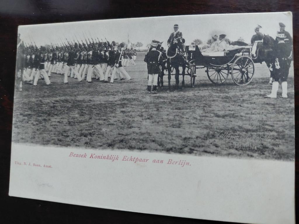Koningin Wilhelmina en Prins Hendrik in Berlijn  1901, Ophalen of Verzenden, Zo goed als nieuw, Nederland, Kaart, Foto of Prent