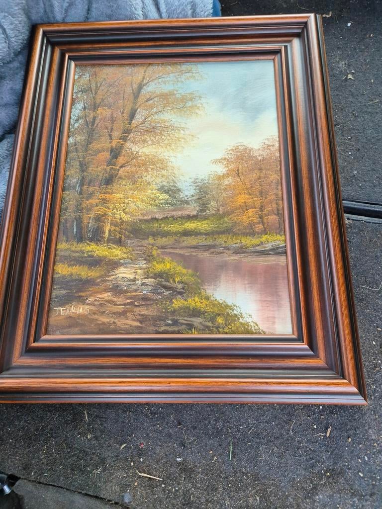 Schilderij van Jenkins met Gave Lijst - 55x45 cm, Antiek en Kunst, Kunst | Schilderijen | Klassiek, Ophalen of Verzenden