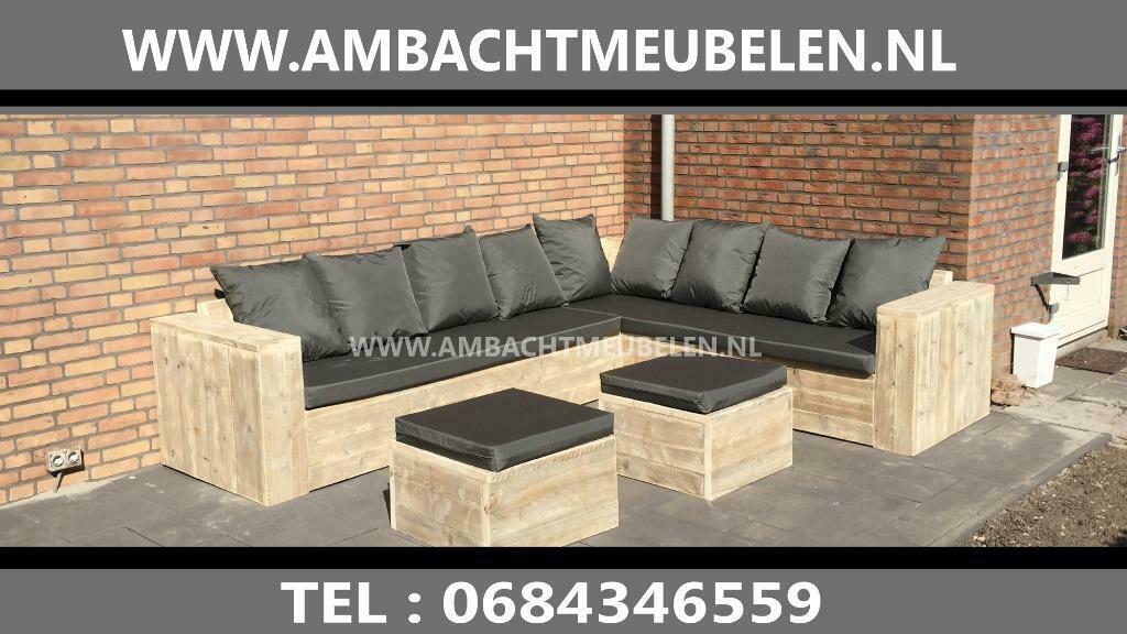 STOERE Steigerhouten Hoekbanken LOUNGEBANKEN Tuinbank ACTIE, Tuin en Terras, Ophalen, Nieuw, Steigerhout