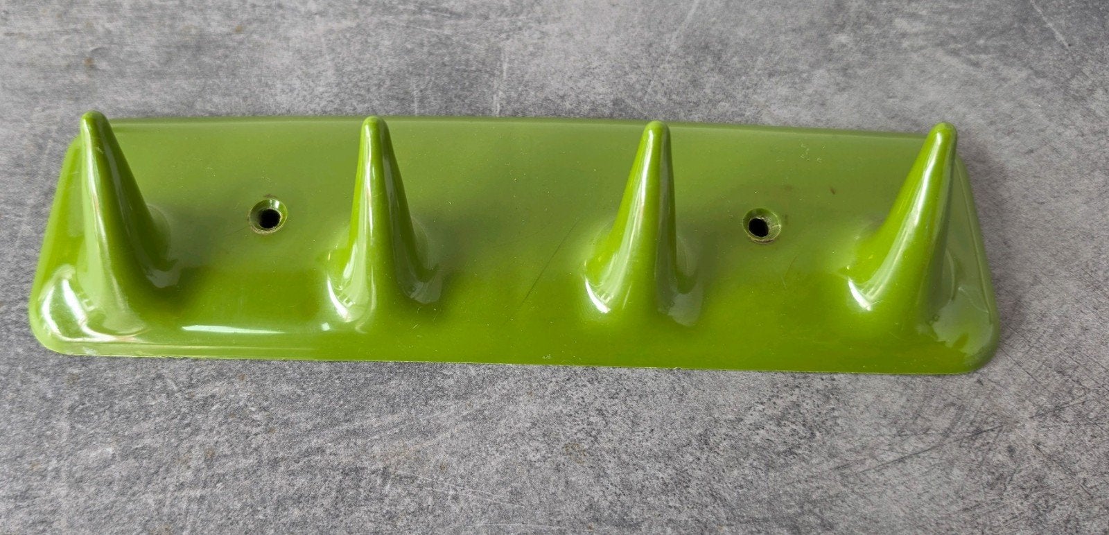 4x vintage kapstokhaak chroom/bakeliet en groen kunststof, Ophalen of Verzenden, Minder dan 100 cm