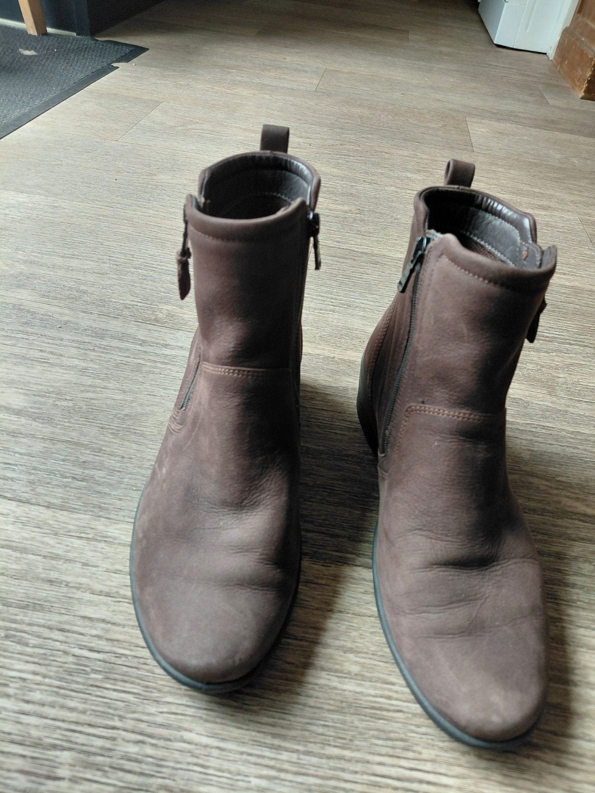 ECCO  waldlaufer bruine leren enkellaarzen - Maat 40, Kleding | Dames, Schoenen, Ophalen of Verzenden, Zo goed als nieuw, Bruin