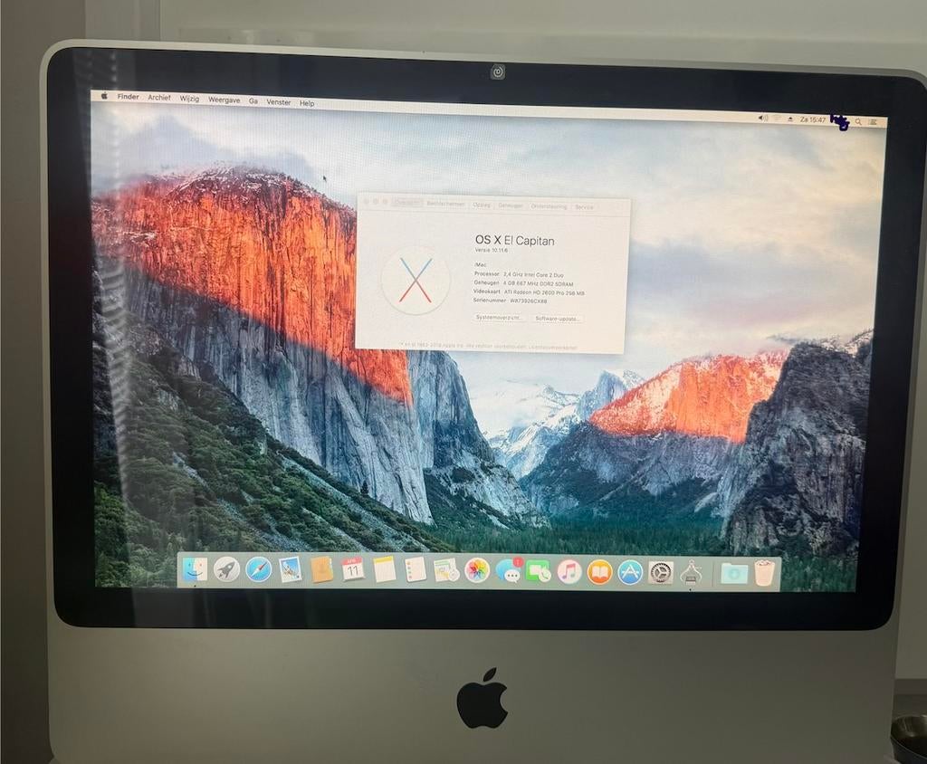 Imac 7,1 (mid 2007), 4GB, 256 harde schijf, Computers en Software, Ophalen, Gebruikt, 2 tot 3 Ghz, HDD