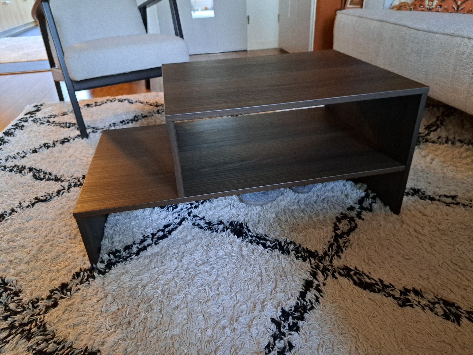 IKEA HOLMERUD Salontafel - Donkerbruin, 90x55 cm, Ophalen, Gebruikt, 50 tot 100 cm, 50 tot 100 cm