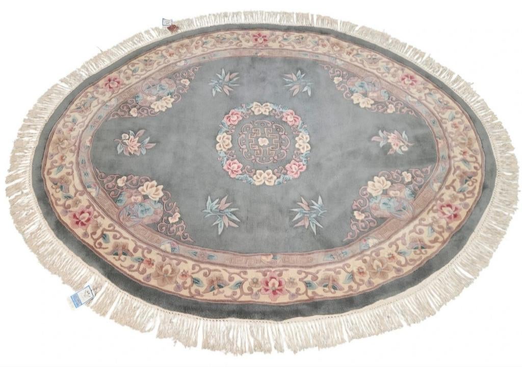Handmade oriental ovaal Aubusson tapijt floral 177x240cm