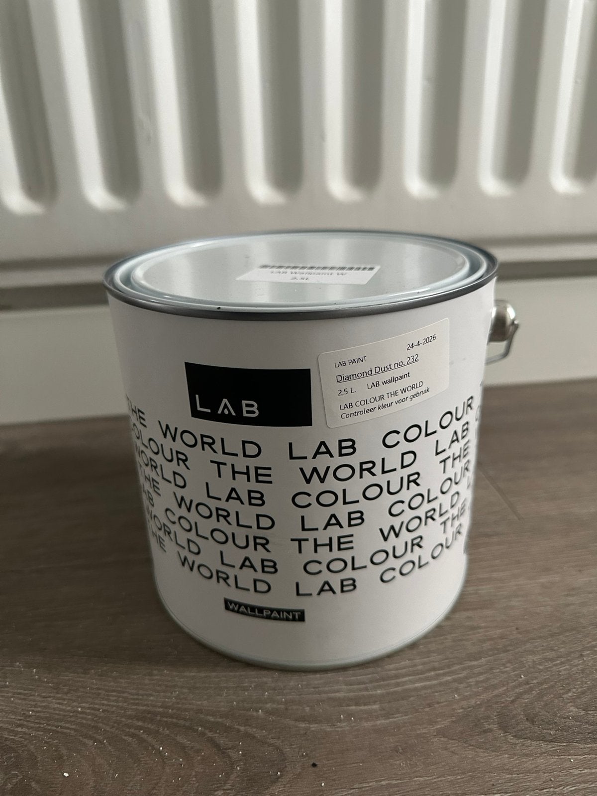 2,5 L wallpaint LAB paint diamant dust no. 232, Ophalen of Verzenden, Zo goed als nieuw, Wit