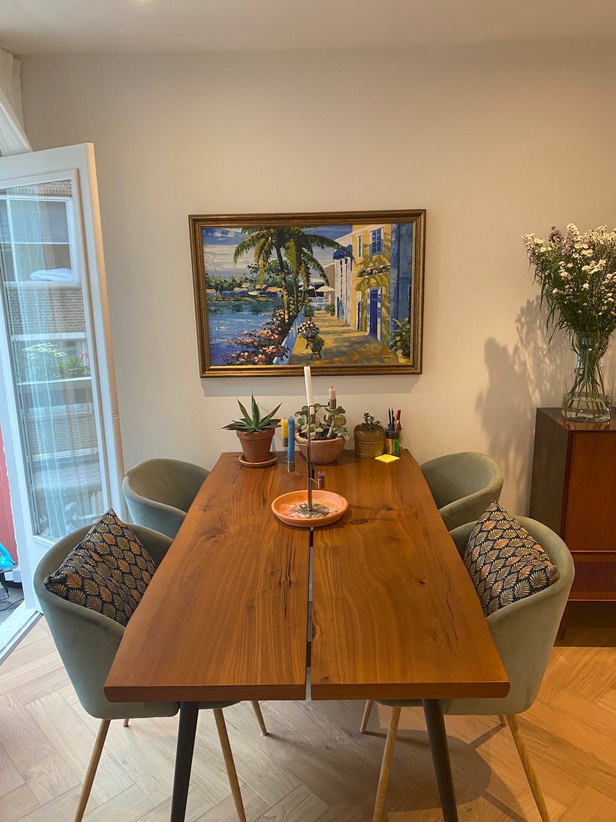 Eetkamertafel midcentury stijl 160 x 86, Huis en Inrichting, Tafels | Eettafels, Gebruikt, 150 tot 200 cm, Rechthoekig, 50 tot 100 cm