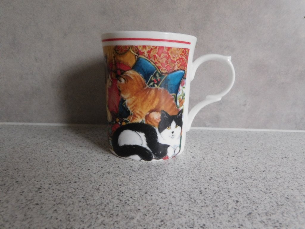 Mok Fine Bone China Cats Kingsbury, Overige merken, Zo goed als nieuw, Overige stijlen, Porselein