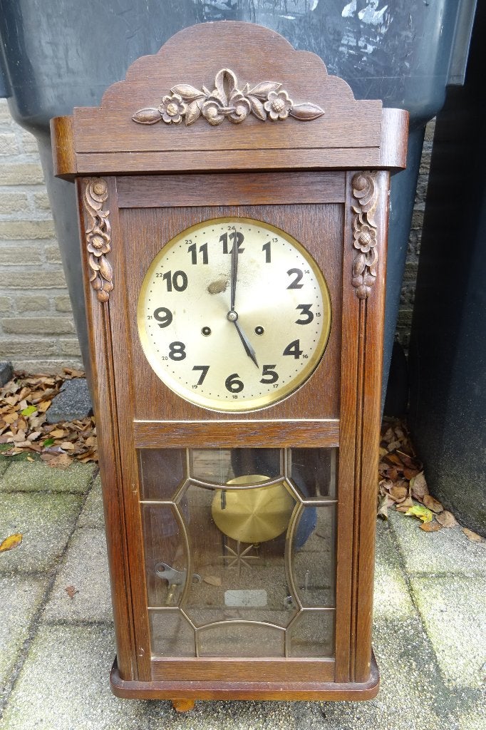 Wandklok Junghans 77 cm hoog, Antiek en Kunst, Antiek | Klokken, Ophalen