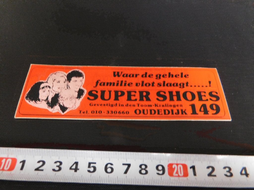sticker rotterdam SUPER SHOES in den toom kralingen oudedijk, Verzamelen, Ophalen, Zo goed als nieuw
