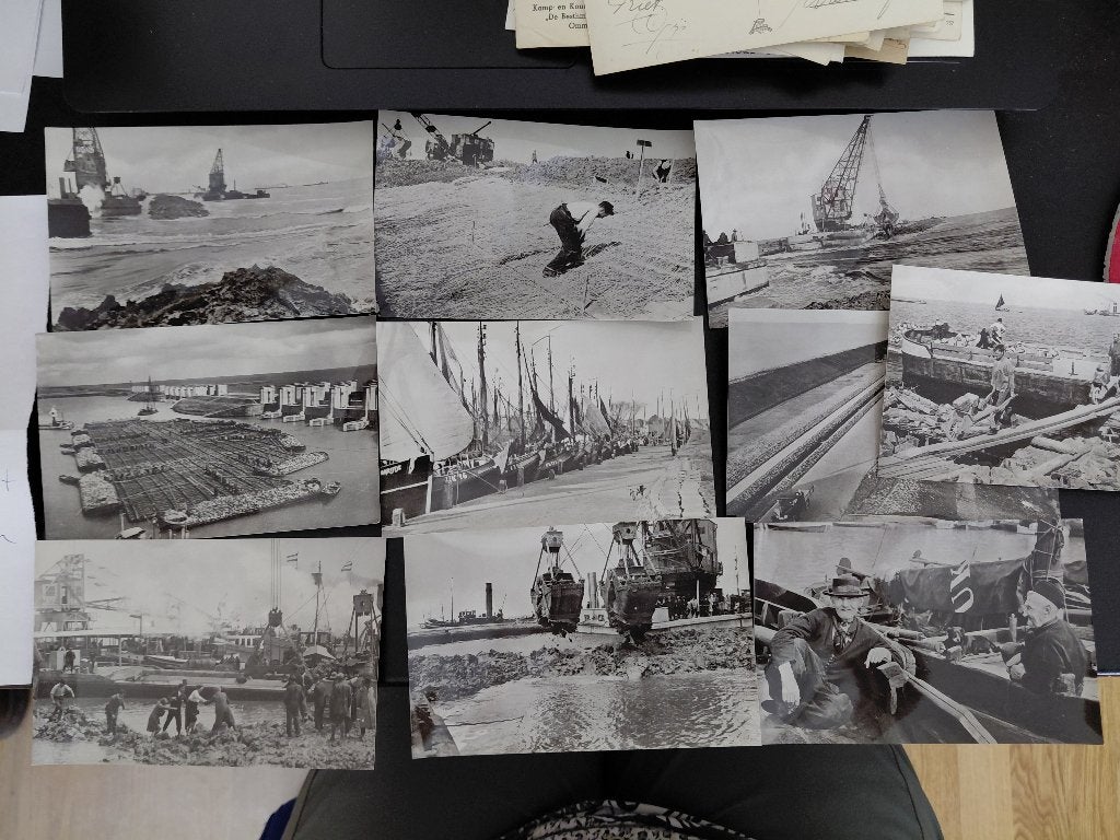 Afsluitdijk/afsluiting Zuiderzee, 10 fotokaarten, ongelopen, Verzenden, 1960 tot 1980, Ongelopen