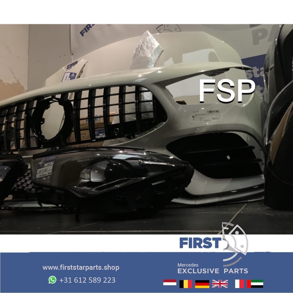W118 C118 CLA AMG LINE VOORKOP WIT origineel Mercedes 2018-2, Auto-onderdelen, Carrosserie en Plaatwerk, Gebruikt, -, Voor, Ophalen of Verzenden