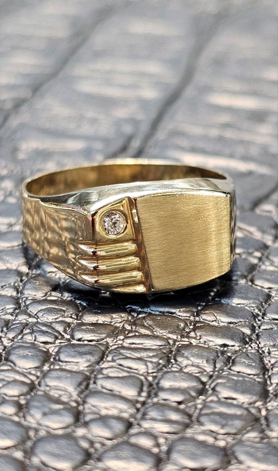 Prachtige zegelring 14k gouden ring Gratis graveren