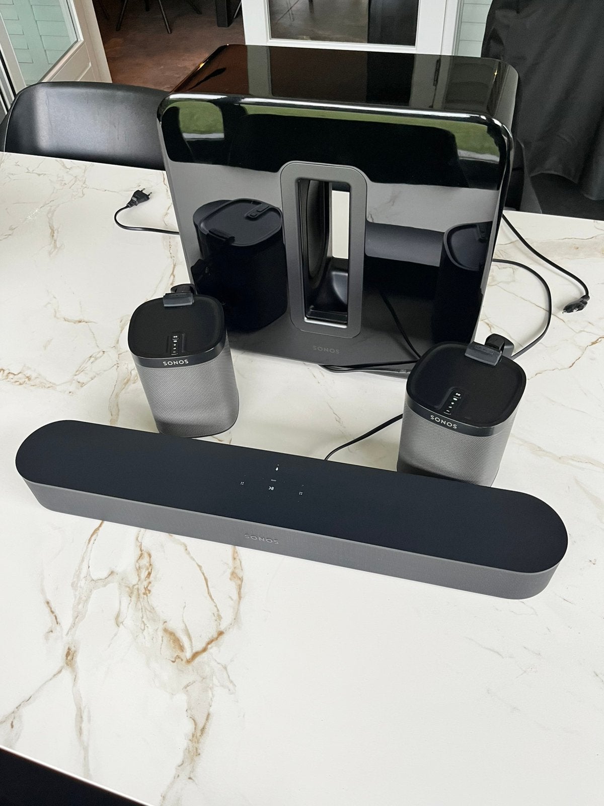 Sonos complete set! Beam gen 2, sub en 2x play one, Audio, Tv en Foto, Ophalen, Met externe subwoofer, Zo goed als nieuw