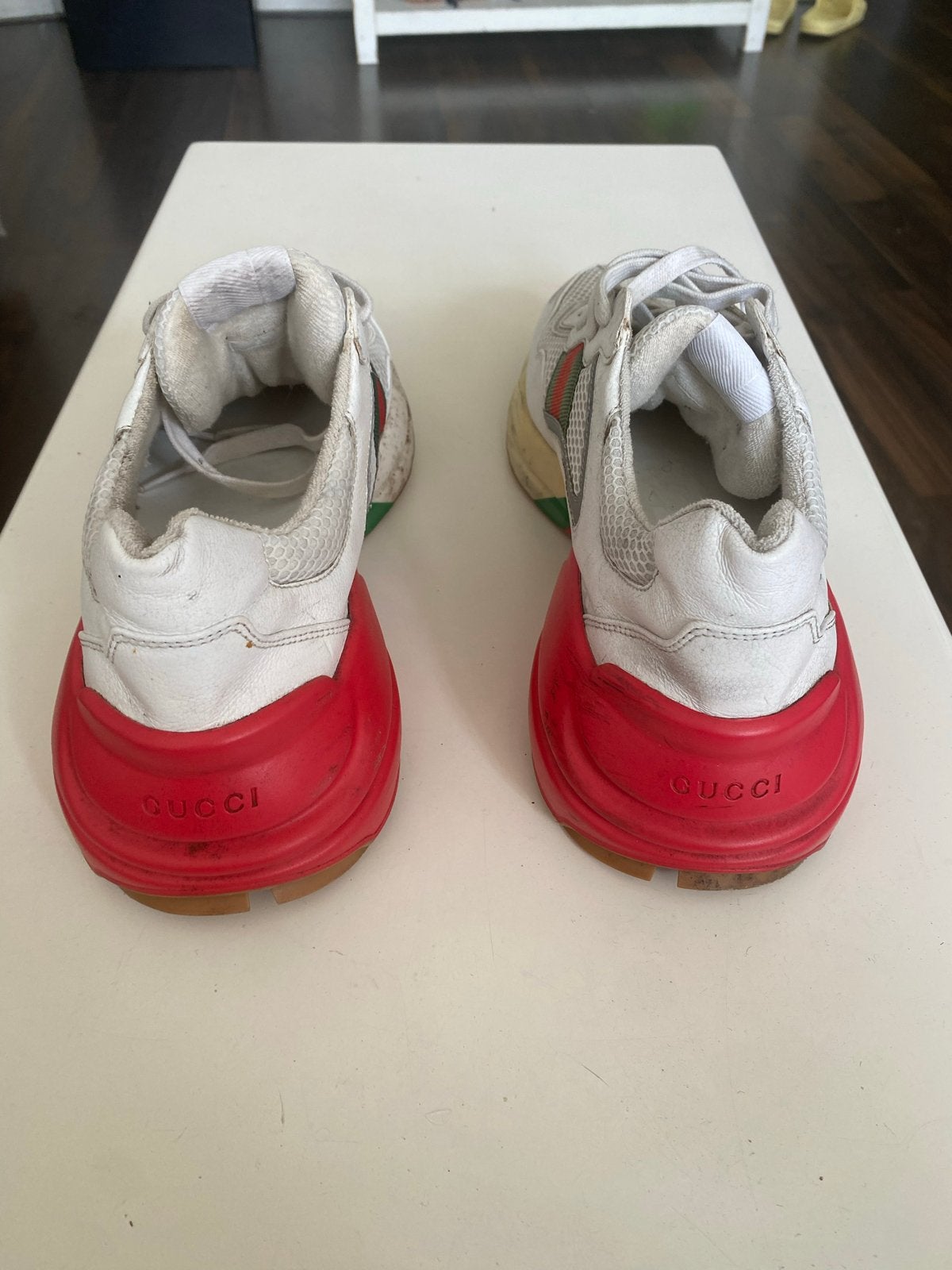 Gucci Rhyton sneakers wit met rood en groen mt 42, Ophalen of Verzenden, Gedragen, Wit, Sneakers of Gympen