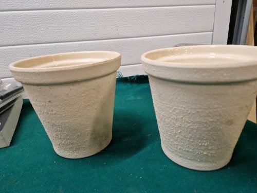 Bloempotten aardewerk zand ivoor, Ophalen of Verzenden, 'T Olde Gre-j, Info@toldegrej.nl, Endepoelstraat 20f Didam