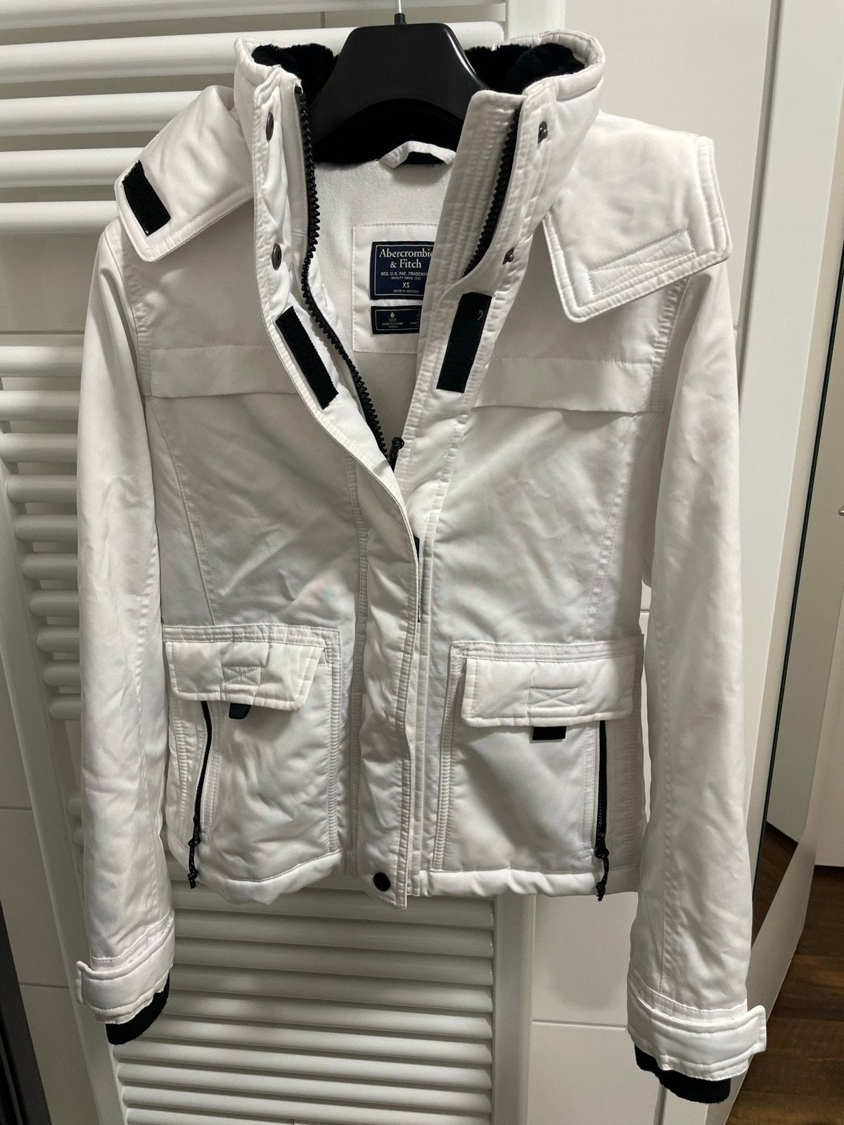 Witte Abercrombie & Fitch dames winterjas - XS, Ophalen, Zo goed als nieuw, Maat 34 (XS) of kleiner, Wit