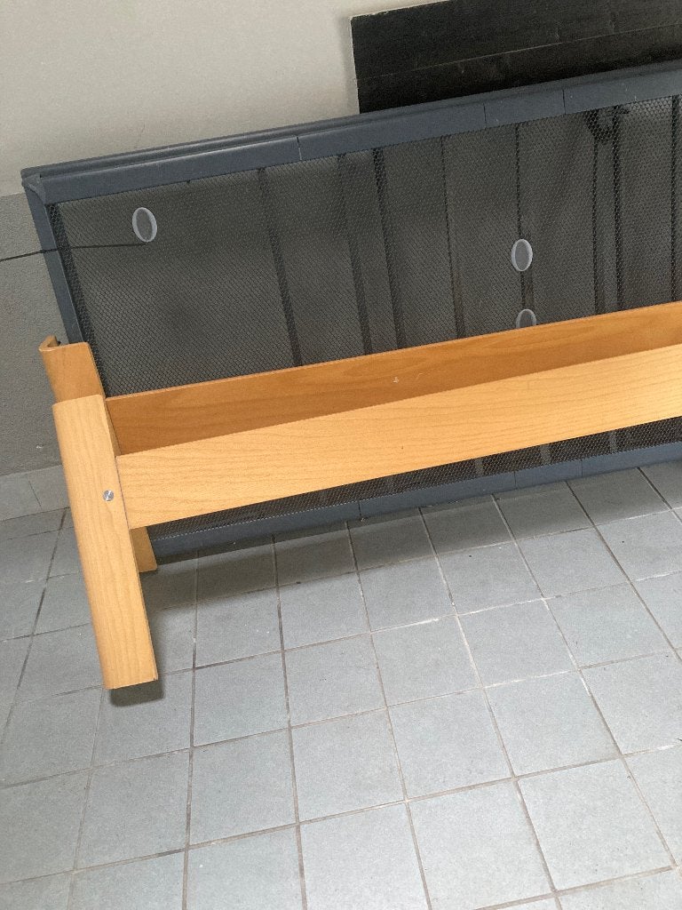 Auping bedombouw, Ophalen, 90 cm, Eenpersoons, Beige