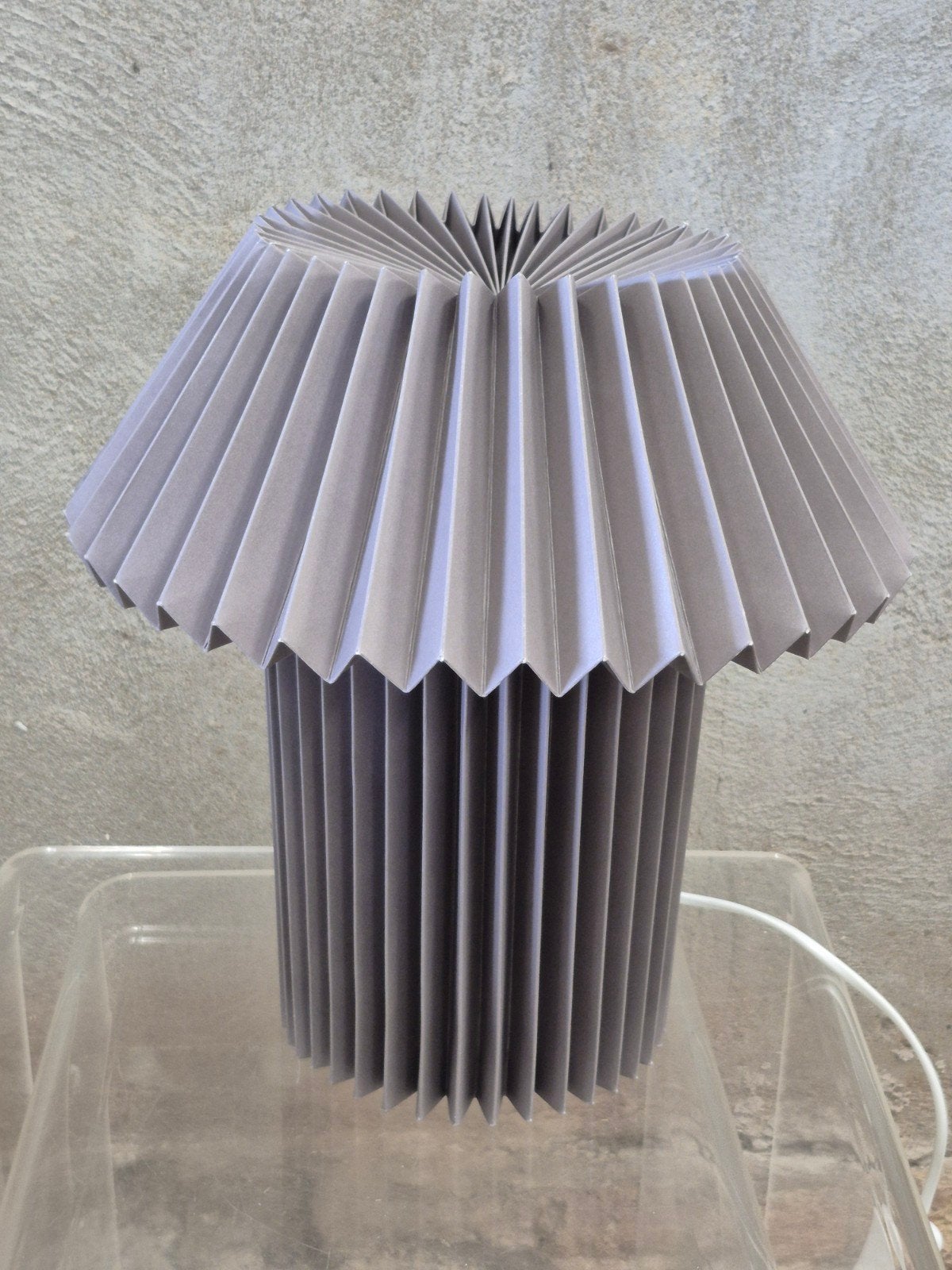 Plissé papieren lamp mushroom H&M home grijs, Gebruikt, Ophalen of Verzenden, Sfeerlamp, Grijs