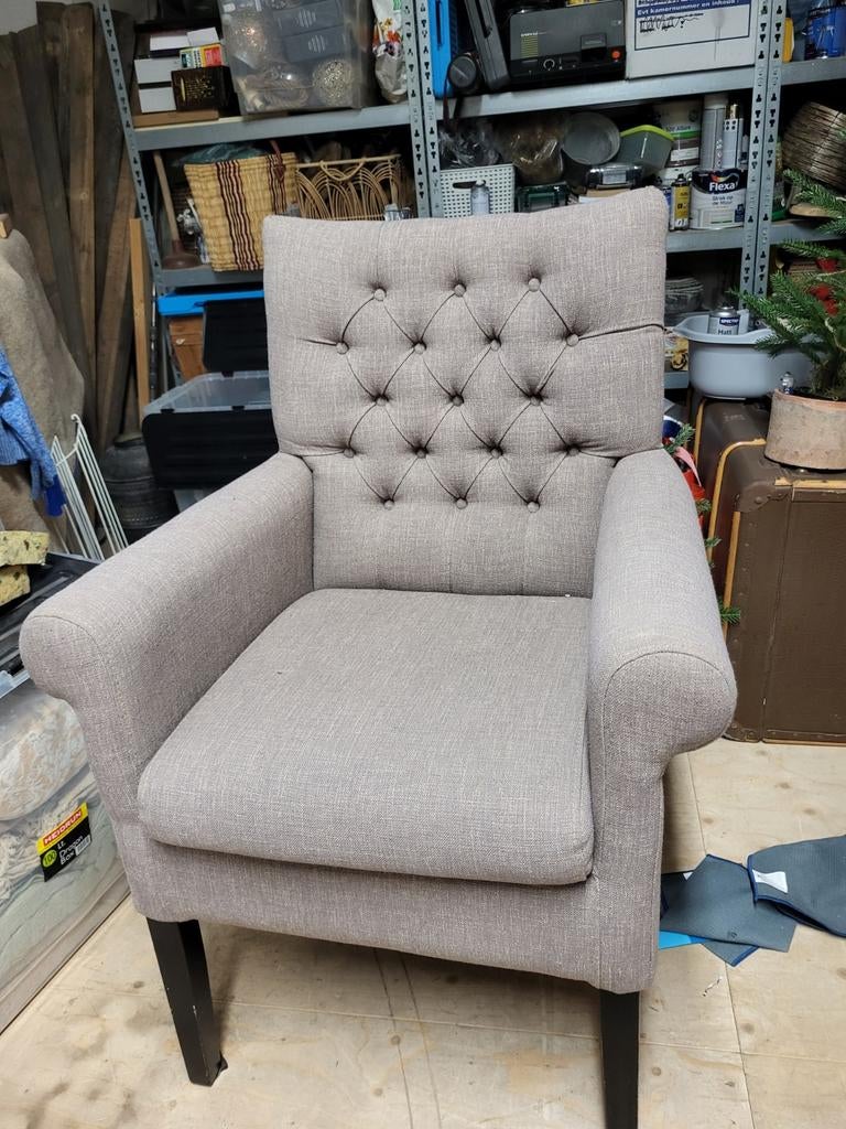 Te koop taupe stoel, Ophalen, Minder dan 75 cm, 50 tot 75 cm