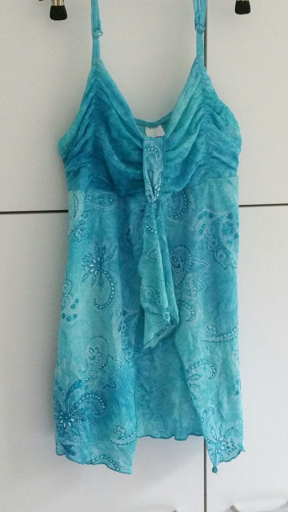 Blauw glitter topje C&A maat 158/164, C&A, Meisje, Ophalen of Verzenden, Zo goed als nieuw