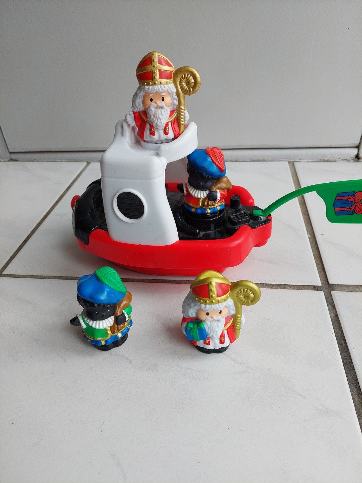 Vintage Fisher Price Sinterklaas stoomboot met werkend gelui, Ophalen of Verzenden, Gebruikt, Speelset, Met geluid